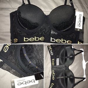 Bebe Black gold studded bra. Very sexy! 36C